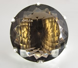 Массивное кольцо с крупным дымчатым топазом Серебро 925