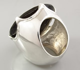 Массивное кольцо с крупным дымчатым топазом Серебро 925