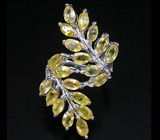 Элегантное кольцо с золотисто-желтыми сапфирами Серебро 925