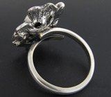 Серебряное кольцо-цветок с крупным эфиопским опалом