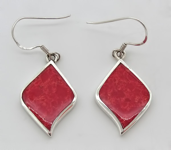Серьги с кораллами Серебро 925
