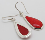 Серьги с кораллами Серебро 925