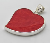 Двусторонний кулон с кораллом Серебро 925