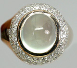 Кольцо с высоким кабошоном пренита Серебро 925