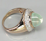 Кольцо с высоким кабошоном пренита Серебро 925