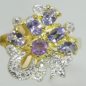 Кольцо из коллекции "Mia" с аметистом и танзанитами