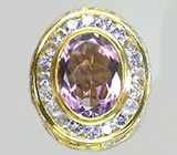 Перстень с аметистом и танзанитами Серебро 925