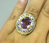 Перстень с аметистом и танзанитами Серебро 925