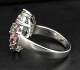 Яркое кольцо с разноцветными турмалинами Серебро 925