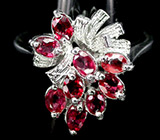 Кольцо с красными сапфирами Серебро 925