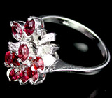 Кольцо с красными сапфирами Серебро 925
