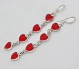 Серьги с ккораллами Серебро 925