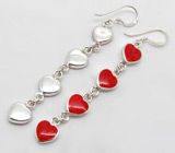 Серьги с ккораллами Серебро 925