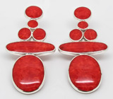 Серьги с кораллами Серебро 925