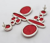 Серьги с кораллами Серебро 925