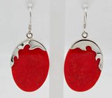 Серьги с кораллами Серебро 925