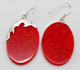 Серьги с кораллами Серебро 925