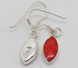 Серьги с кораллами Серебро 925