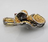 Подвеска с цитрином, золотисто-желтыми и оранжевым сапфирами Серебро 925