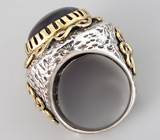 Массивное кольцо со сливовым аметистом Серебро 925