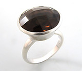 Эффектное кольцо с дымчатым топазом Серебро 925
