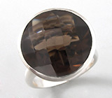 Эффектное кольцо с дымчатым топазом Серебро 925