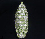 Превосходное крупное кольцо с перидотами Серебро 925