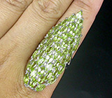 Превосходное крупное кольцо с перидотами Серебро 925