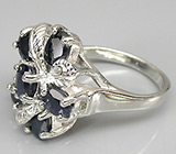 Кольцо с насыщенно-синими сапфирами Серебро 925