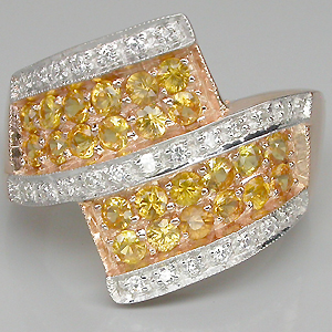 Кольцо из коллекции "Mia" с желтыми сапфирами