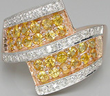 Кольцо из коллекции "Mia" с желтыми сапфирами Серебро 925