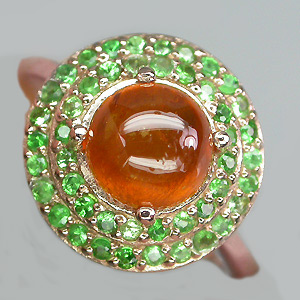 Кольцо из коллекции "Mia" с мандариновым спессартином и цаворитами