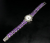 Часы на аметистовом браслете Серебро 925