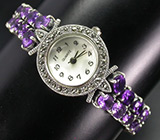 Часы на аметистовом браслете Серебро 925