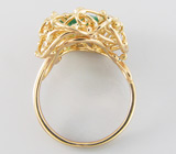 Кольцо с изумрудом и бриллиантами Золото