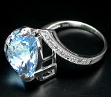 Элегантное кольцо с небесно-голубым топазами Серебро 925