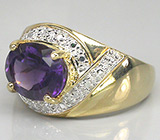 Эффектное кольцо с уругвайским аметистом Серебро 925