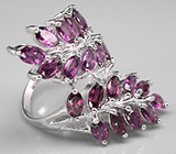 Великолепное кольцо с родолитами Серебро 925