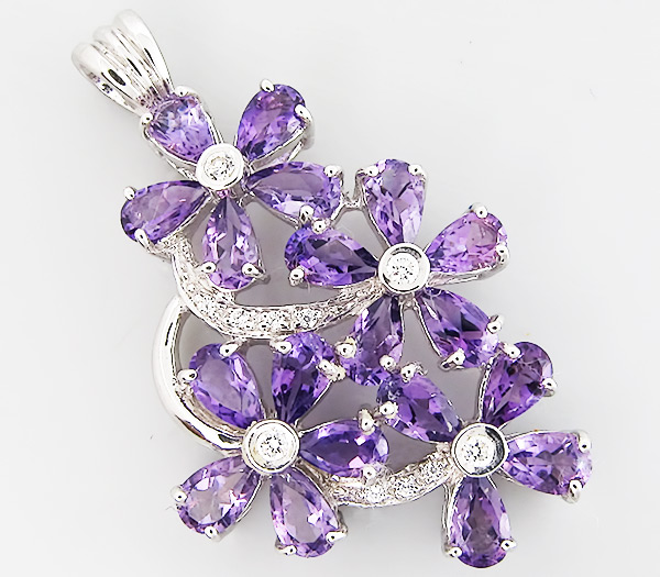 Кулон из коллекции "Sunshine" с аметистами
