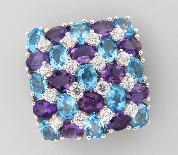 Кулон из коллекции "Sunshine" с топазами и аметистами