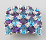 Кулон из коллекции "Sunshine" с топазами и аметистами Серебро 925