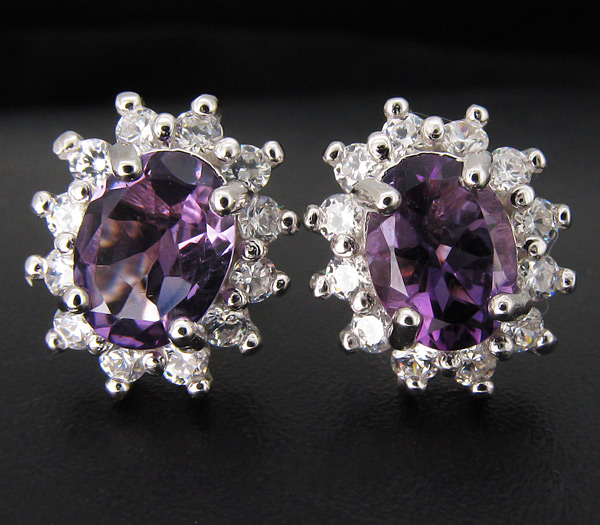 Замечательные пусеты с аметистами