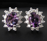 Замечательные пусеты с аметистами Серебро 925