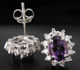 Замечательные пусеты с аметистами Серебро 925