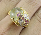 Оригинальное кольцо с флюоритом, родолитами, перидотами и цирконами Серебро 925