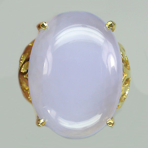 Кольцо с крупным кабошоном халцедона