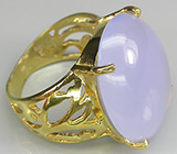 Кольцо с крупным кабошоном халцедона Серебро 925