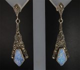 Серьги с дублет опалами Серебро 925