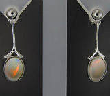 Серьги с белыми solid опалами Серебро 925