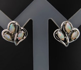 Серьги с белыми solid опалами Серебро 925